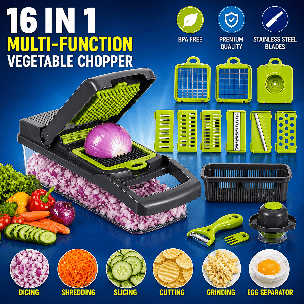 16in1 Vegetable Chopper Veggie Slicer