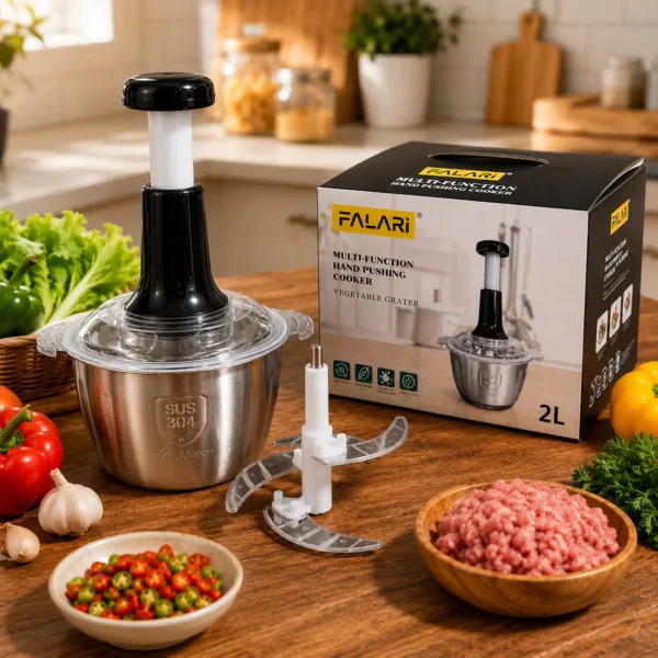 Stainless Steel Hand Pushing Chopper 2 Liter