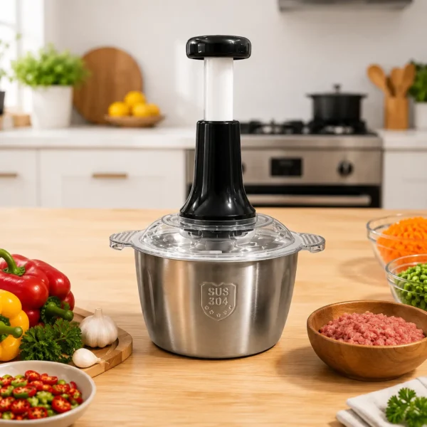 Stainless Steel Hand Pushing Chopper 2 Liter