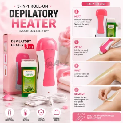 Portable Roll-On Depilatory Wax 3in1 Heater
